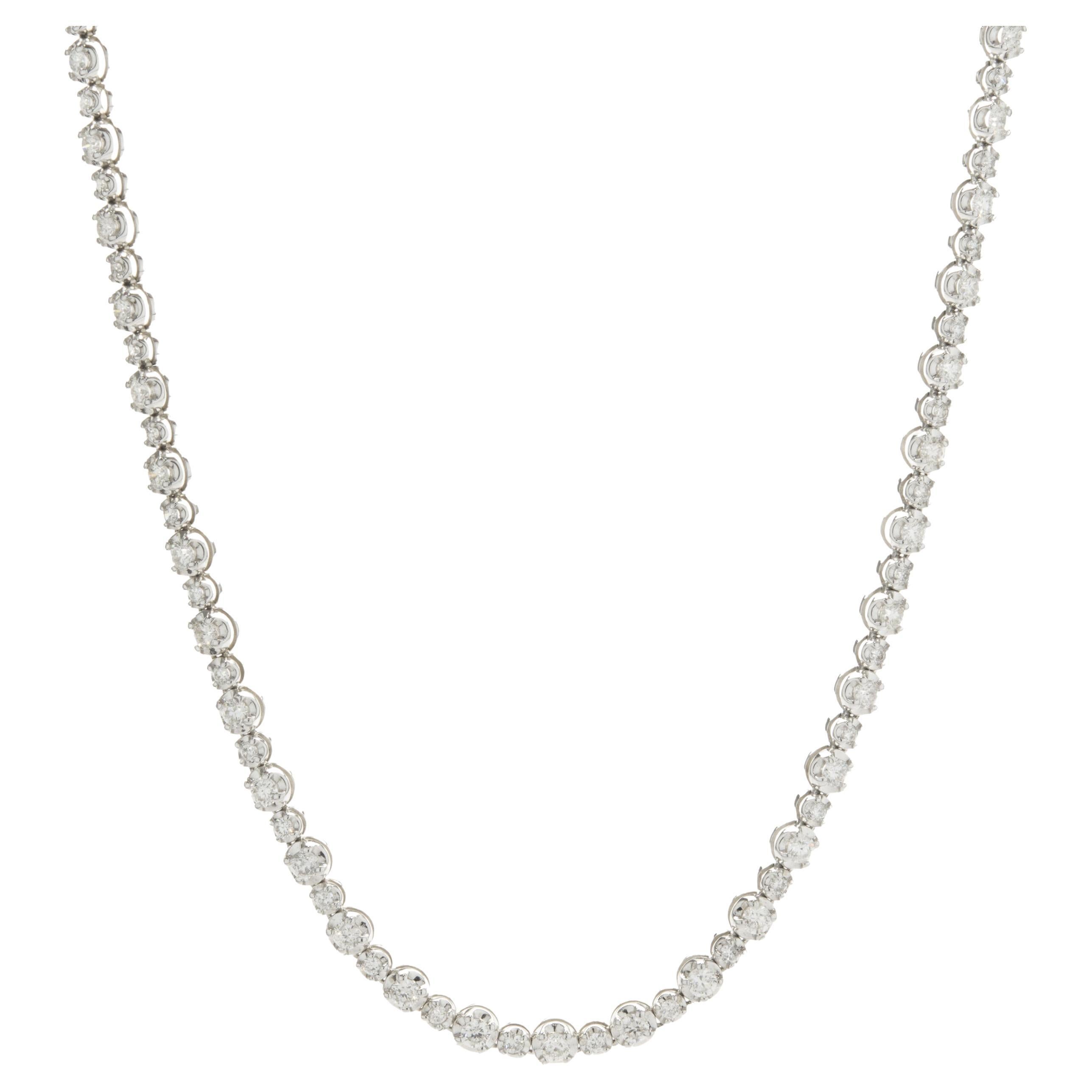 Diamond Necklace in 14 Karat White Gold at 1stDibs