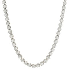 14 Karat White Gold Diamond Tennis Necklace