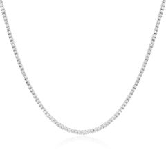 14 Karat White Gold Diamond Tennis Necklace