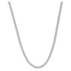 14 Karat Weißgold Diamant-Tennis-Halskette