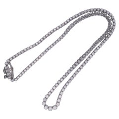 14 Karat White Gold Diamond Tennis Necklace