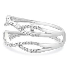 14 Karat White Gold Diamond Twist Ring Guard