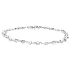 14 Karat White Gold Diamond Vine Inline Bracelet