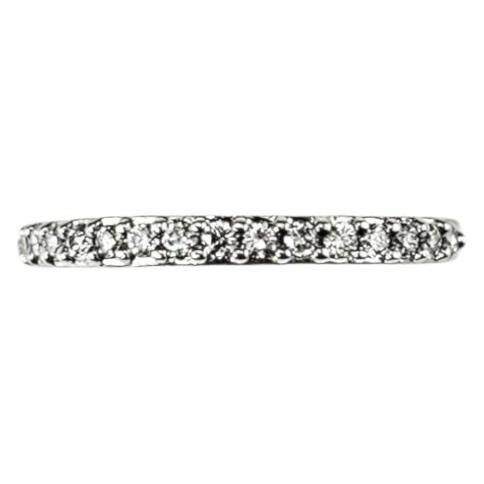 14 Karat White Gold Diamond Wedding Anniversary Band Ring Size 7 #24933