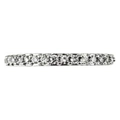 14 Karat White Gold Diamond Wedding Anniversary Band Ring Size 7 #24933