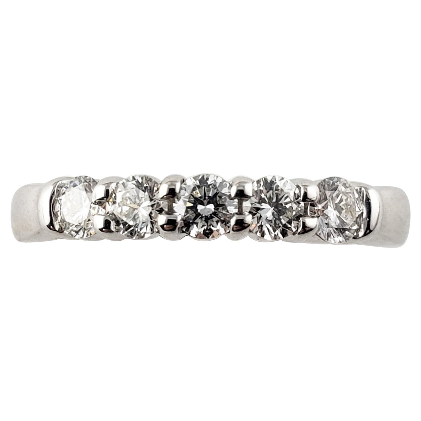 Anello di matrimonio/anniversario con diamante in oro bianco 14 carati