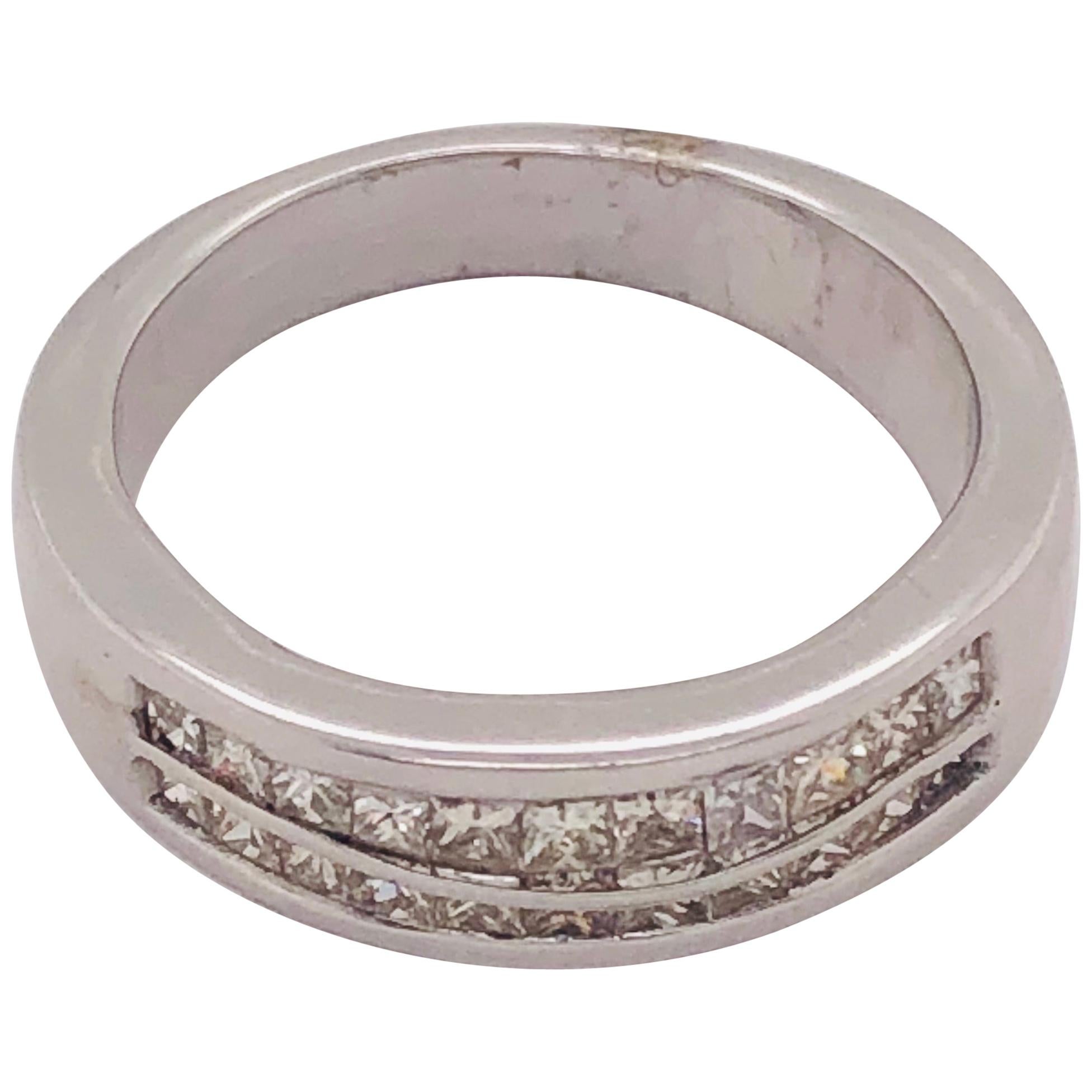 14 Karat White Gold Diamond Wedding Band Anniversary Bridal Ring 1.00 Carat For Sale