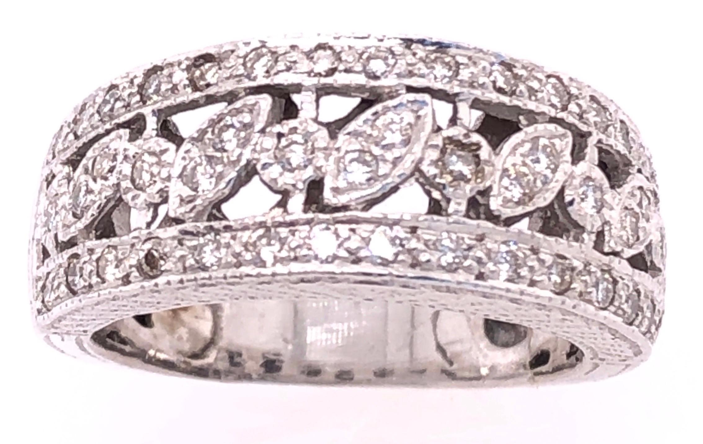 14 Karat Weißgold Diamant Ehering Brautring (Moderne) im Angebot