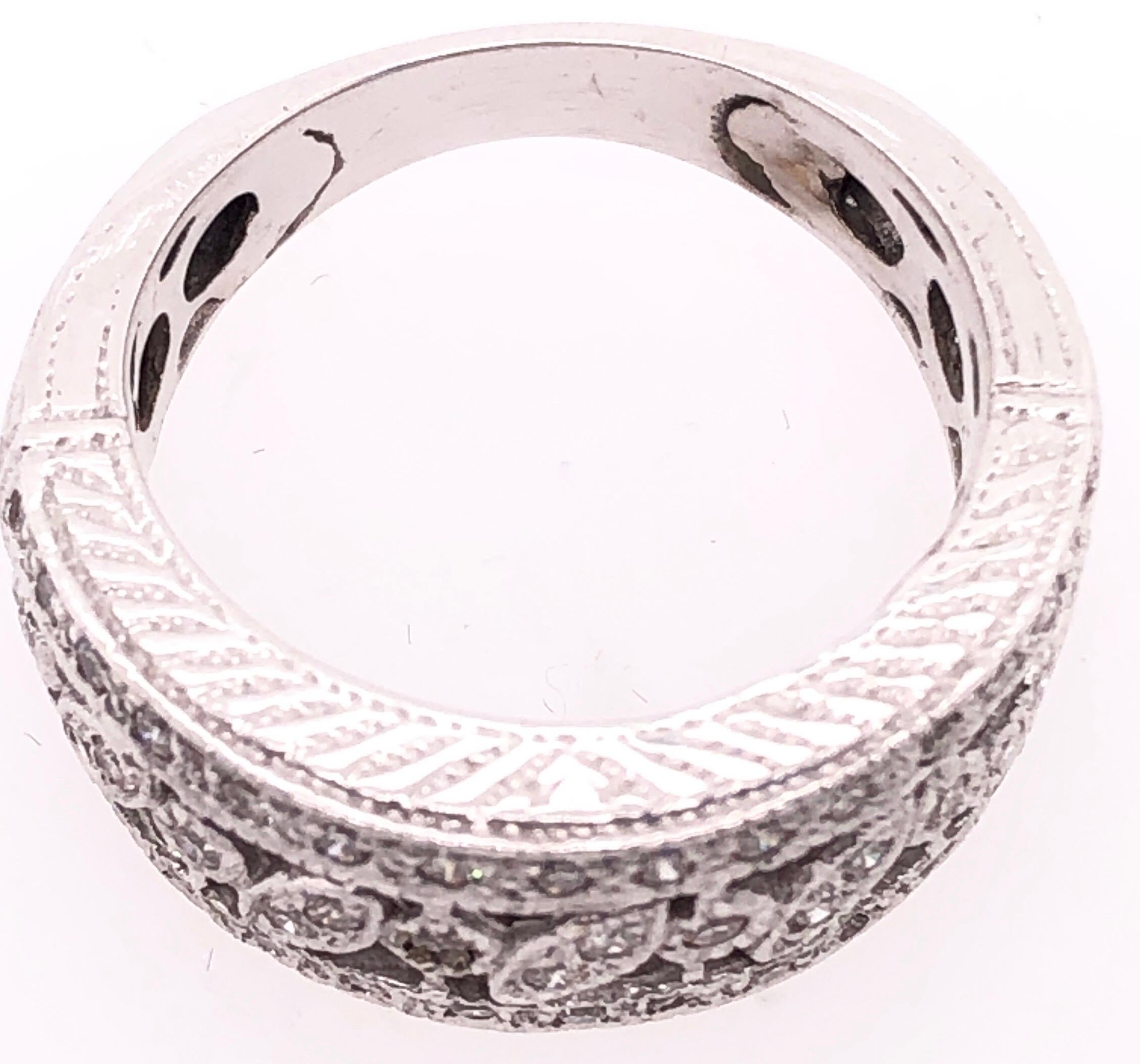da uomo o donna Anello nuziale con diamante in oro bianco 14 carati in vendita