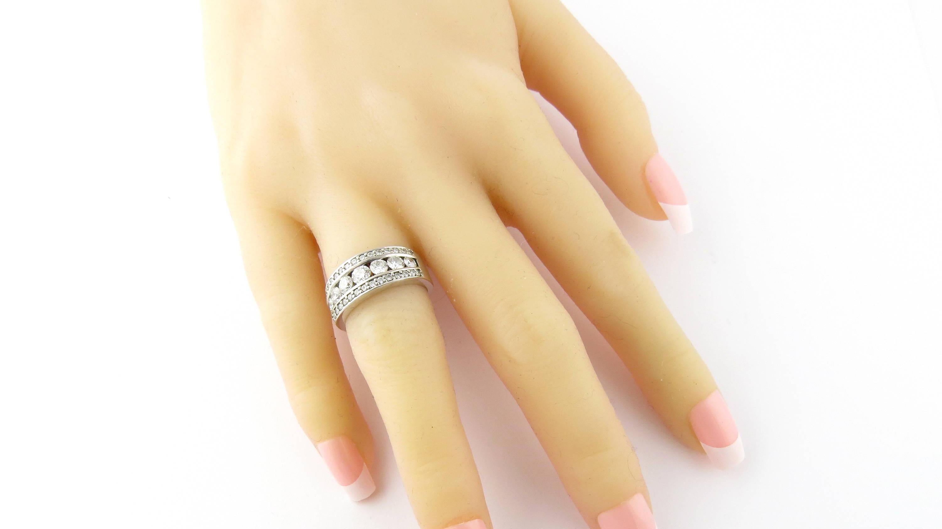 14 Karat White Gold Diamond Wedding Band For Sale 1