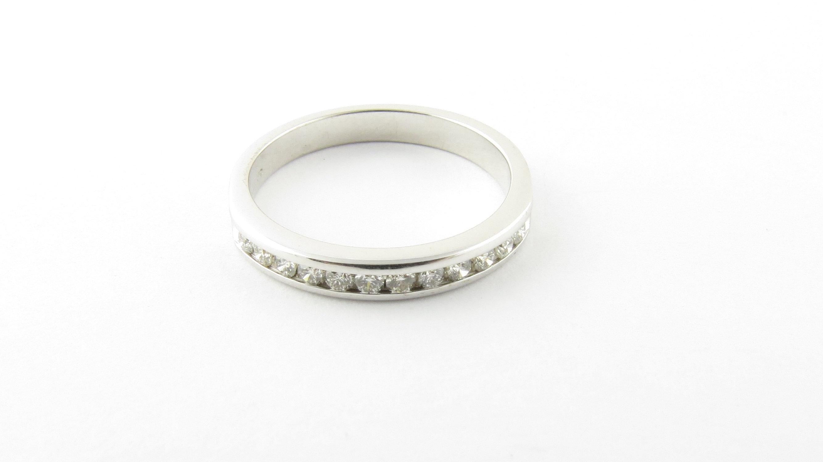 14 Karat White Gold Diamond Wedding Band For Sale 4