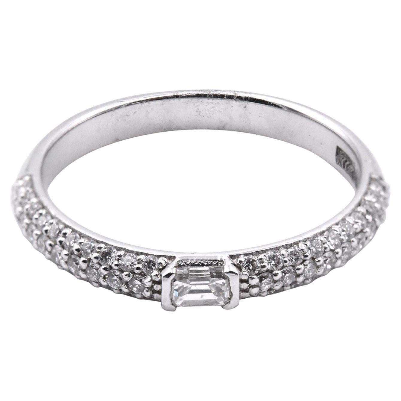 14 Karat White Gold Diamond Wedding Band