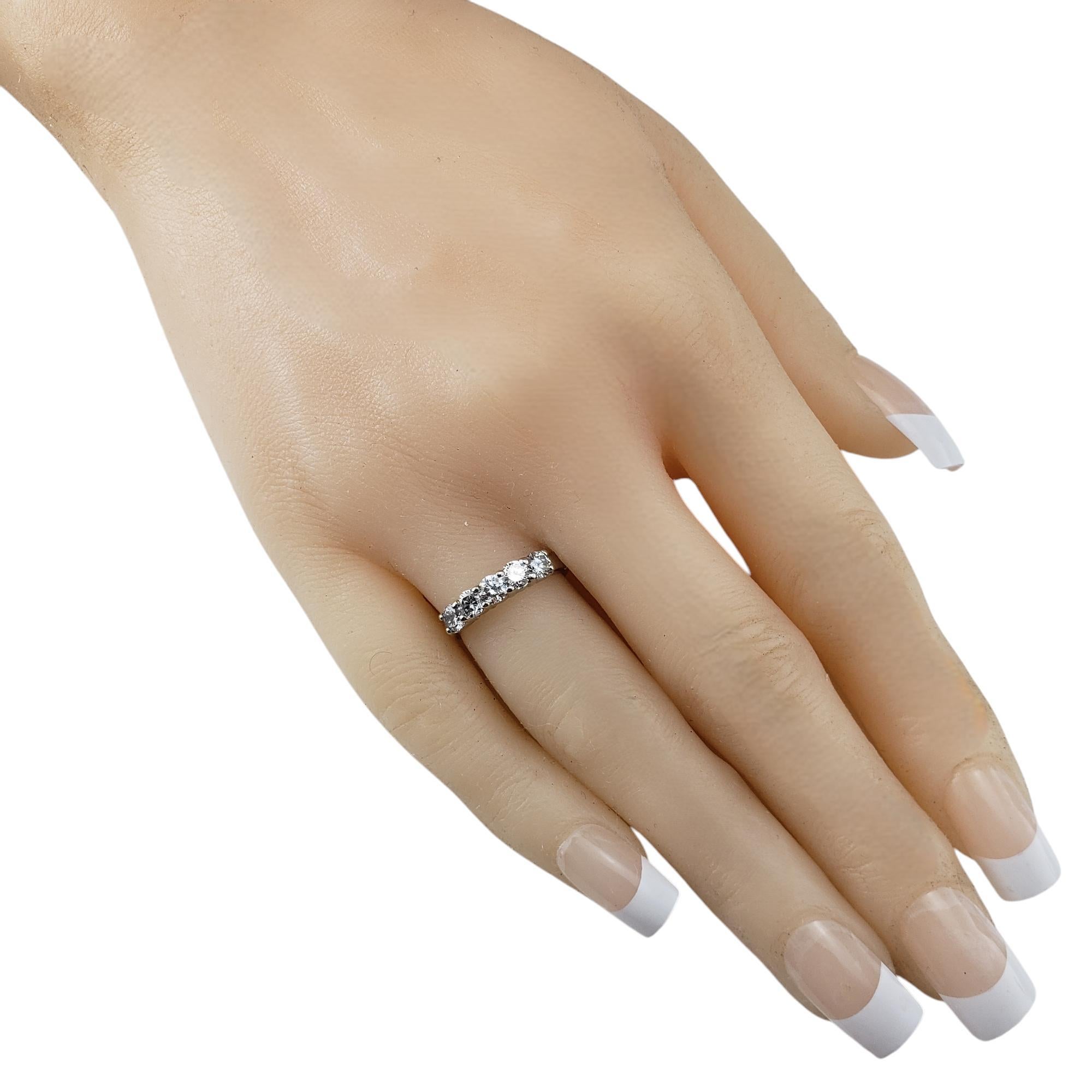 Women's 14 Karat White Gold Diamond Wedding Band Ring Size 5 #20516 For Sale