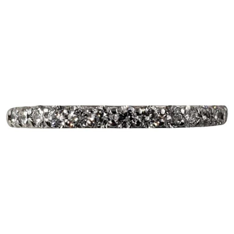 14 Karat White Gold Diamond Wedding Band Ring For Sale at 1stDibs