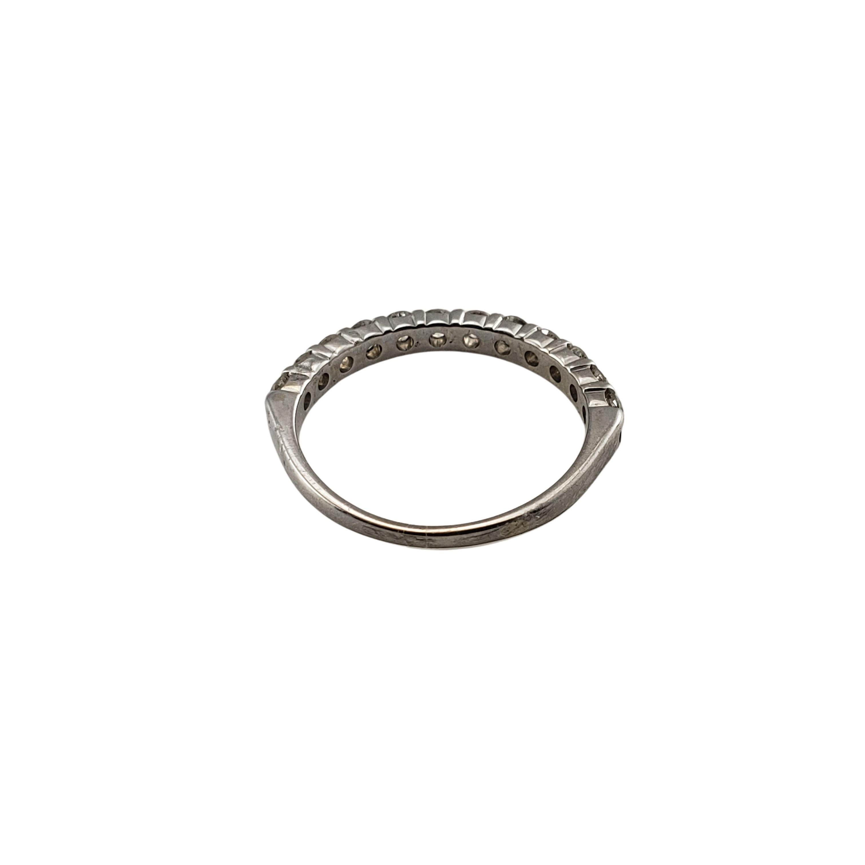 Women's or Men's 14 Karat White Gold Diamond Wedding Band Ring For Sale