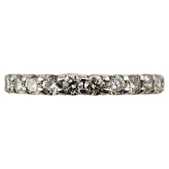 Vintage 14 Karat White Gold Diamond Wedding Band Ring