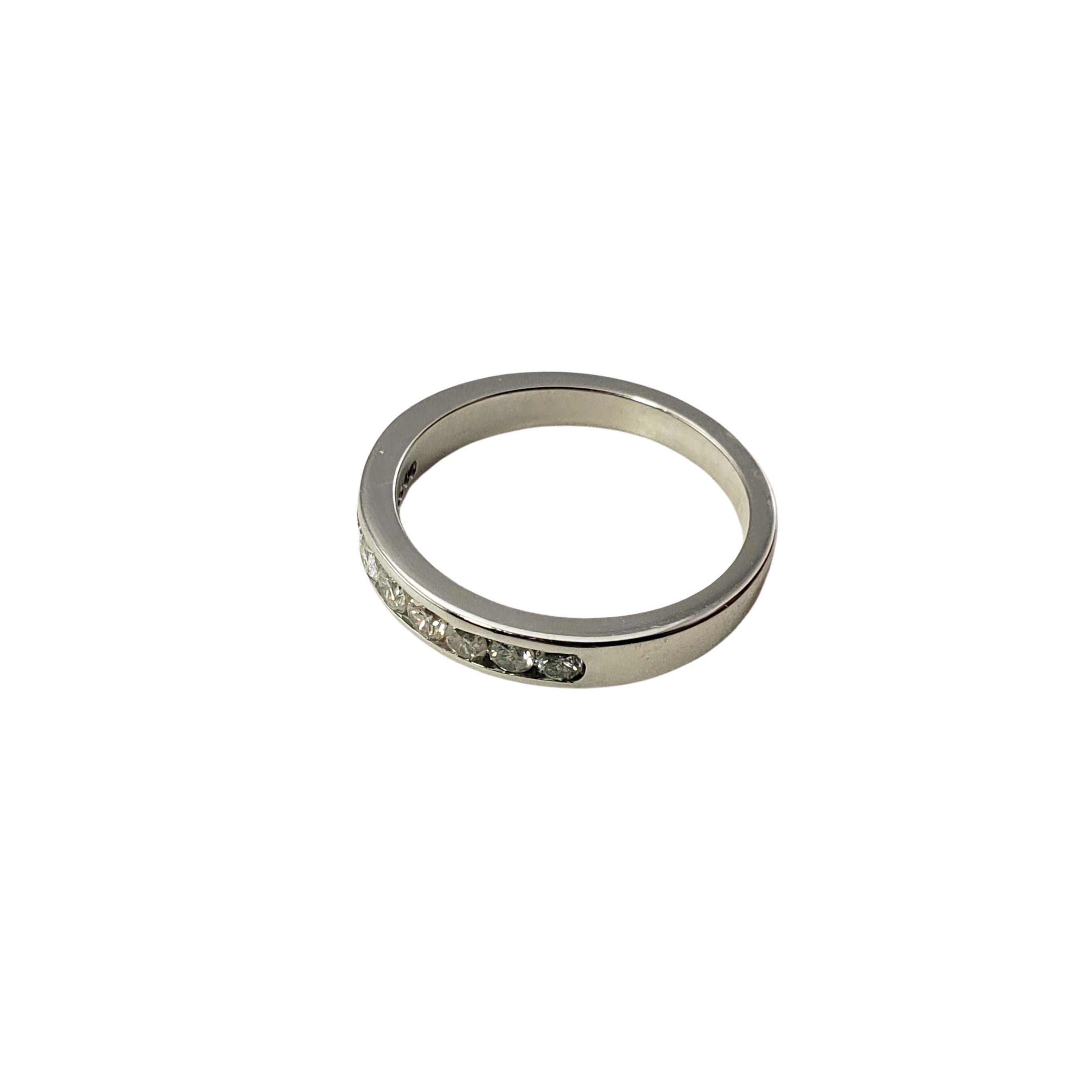 Brilliant Cut  14 Karat White Gold Diamond Wedding Band Ring Size 6.5 For Sale