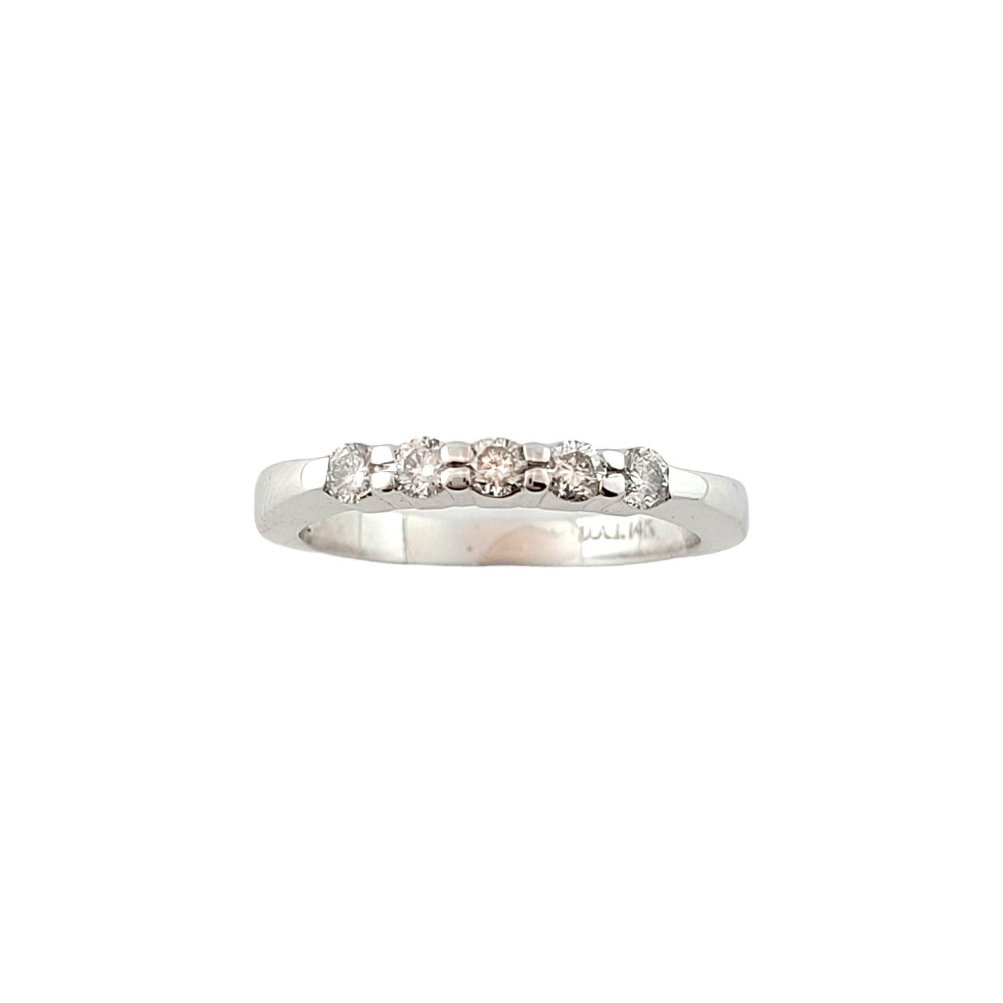 Women's 14 Karat White Gold Diamond Wedding Band Ring For Sale