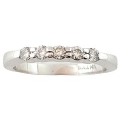 Alliance en or blanc 14 carats et diamants, taille 6,5