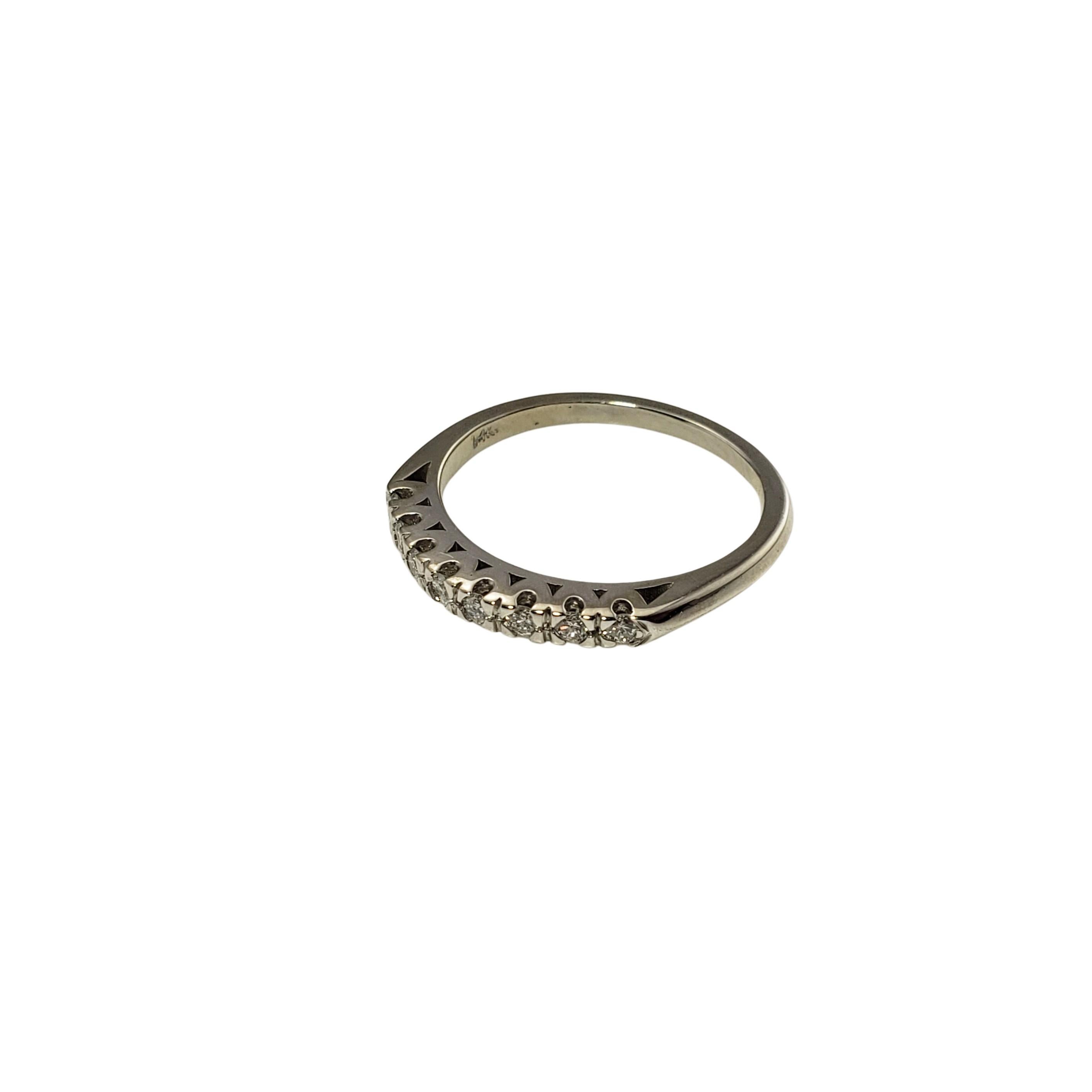 14 Karat White Gold Diamond Wedding Band Ring For Sale 2