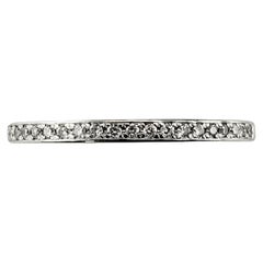 14 Karat White Gold Diamond Wedding Band Ring Size 7 #18362