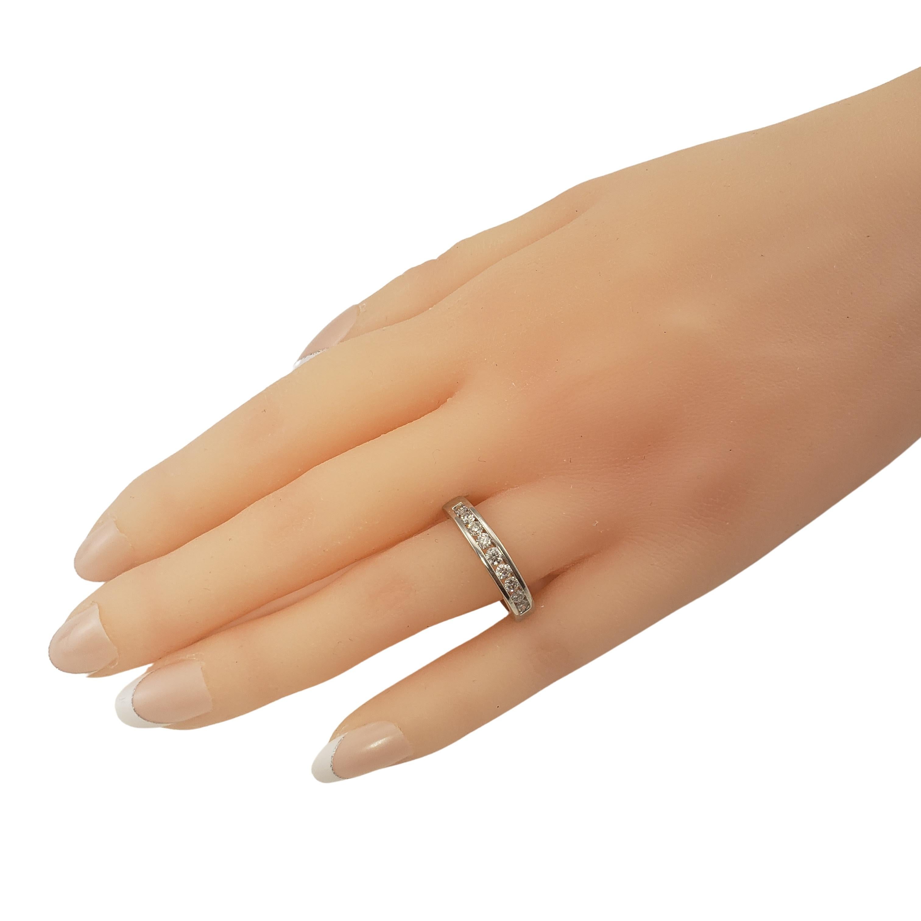 14 Karat White Gold Diamond Wedding Band Ring For Sale 3