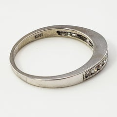 14 Karat White Gold Diamond Wedding Band Ring
