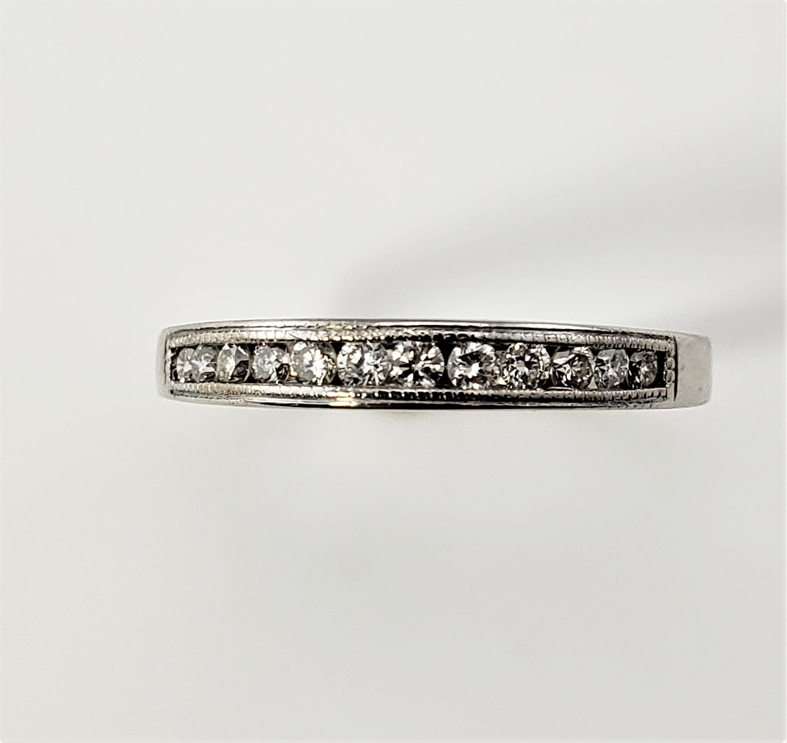 Women's 14 Karat White Gold Diamond Wedding Band Ring For Sale