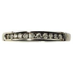 14 Karat White Gold Diamond Wedding Band Ring Size 8.5