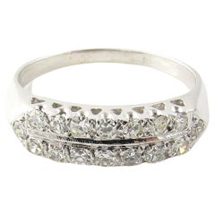 Vintage 14 Karat White Gold Diamond Wedding Band