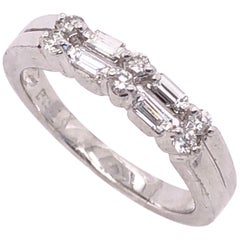 14 Karat White Gold Diamond Wedding Bridal Anniversary Band Ring 0.50 TDW