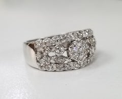14 Karat Weißgold Diamant-Hochzeitsring