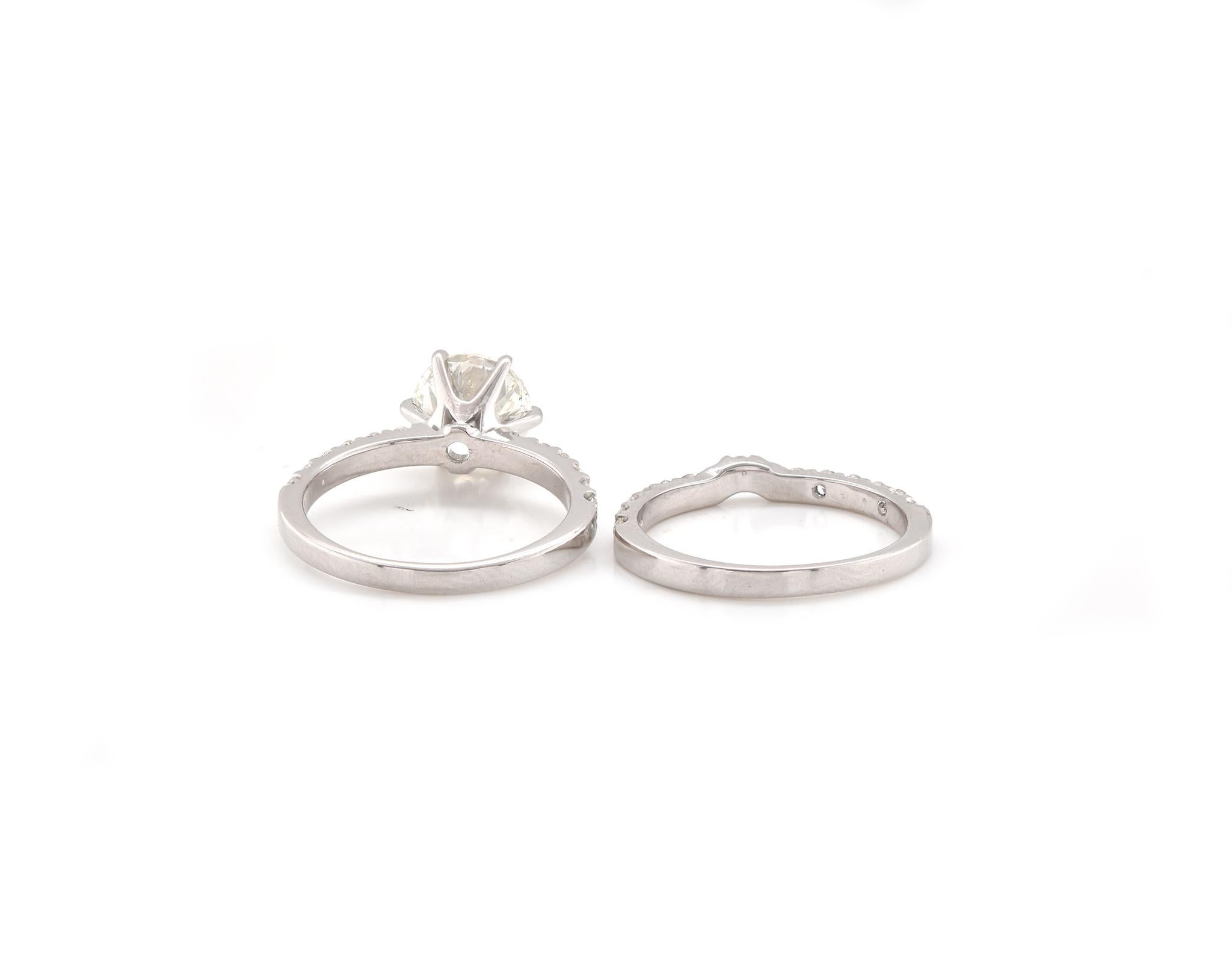 14 Karat White Gold Diamond Wedding Set In Excellent Condition For Sale In Scottsdale, AZ