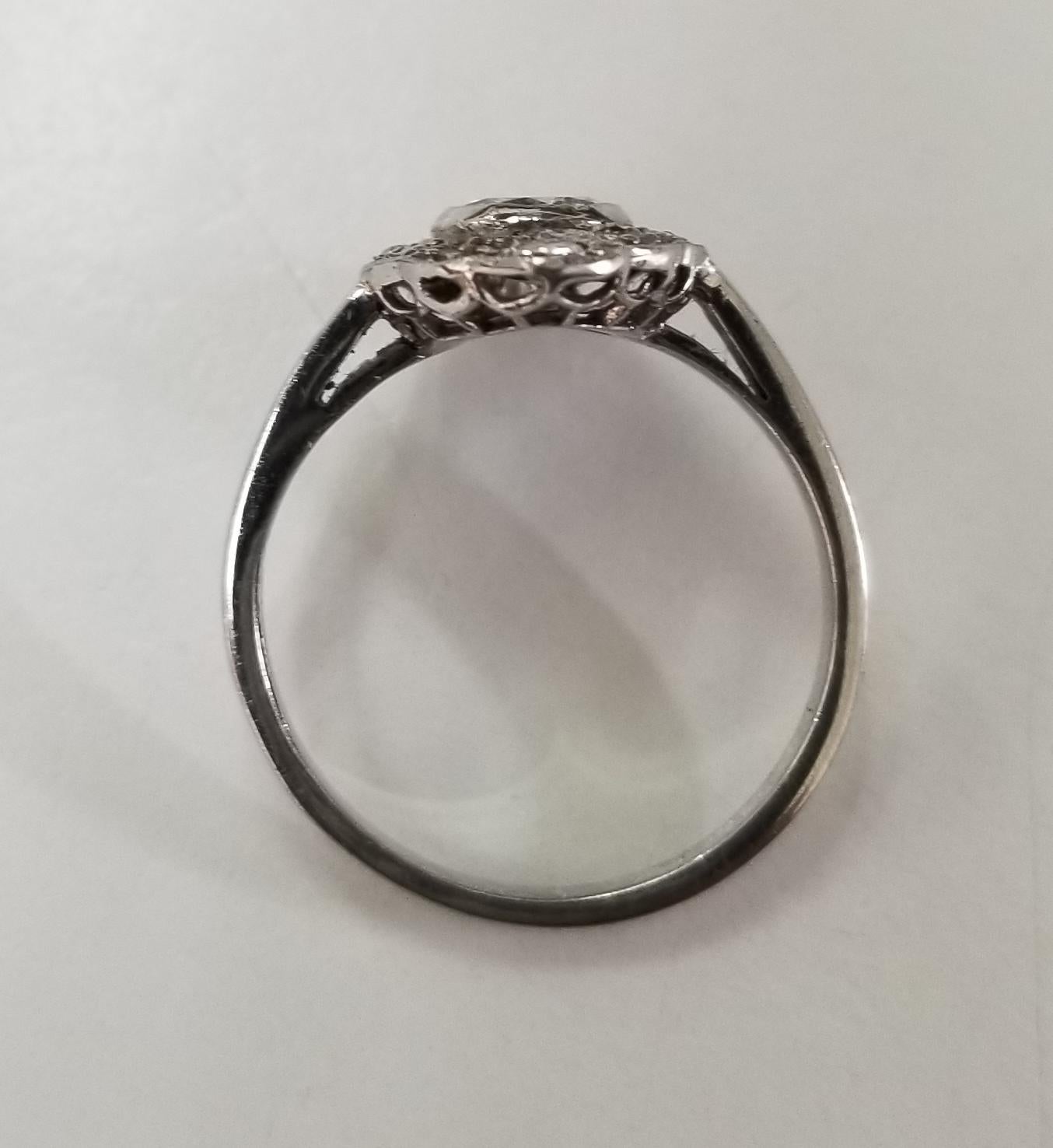 14 Karat Weißgold Diamant Hochzeit Vintage aussehender Ring im Zustand „Neu“ im Angebot in Los Angeles, CA