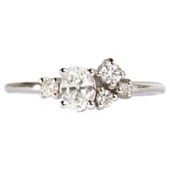 14 Karat White Gold Diamond 
with GIA Report
 Cluster Ring