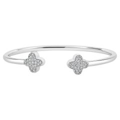 18 Karat Weißgold Diamant X Manschettenarmband mit Diamanten