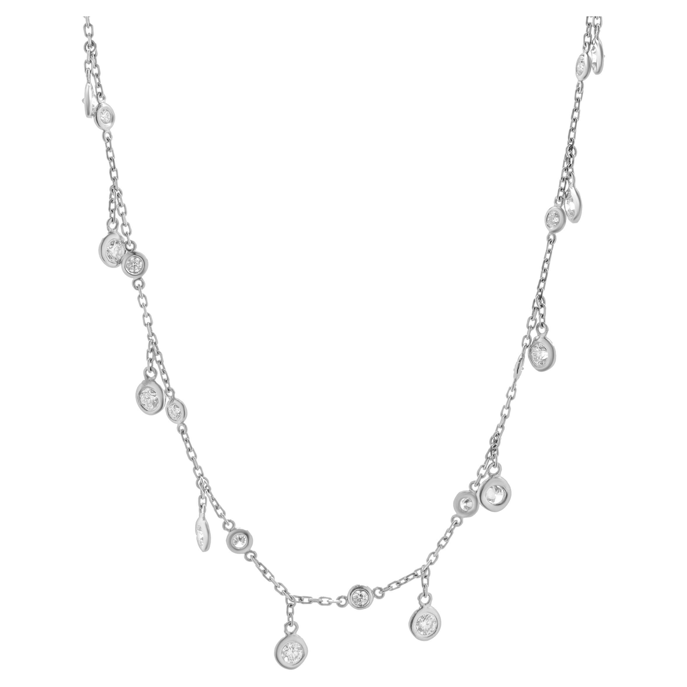 Collar Colgante de Diamantes en Oro Blanco de 14 Kilates
