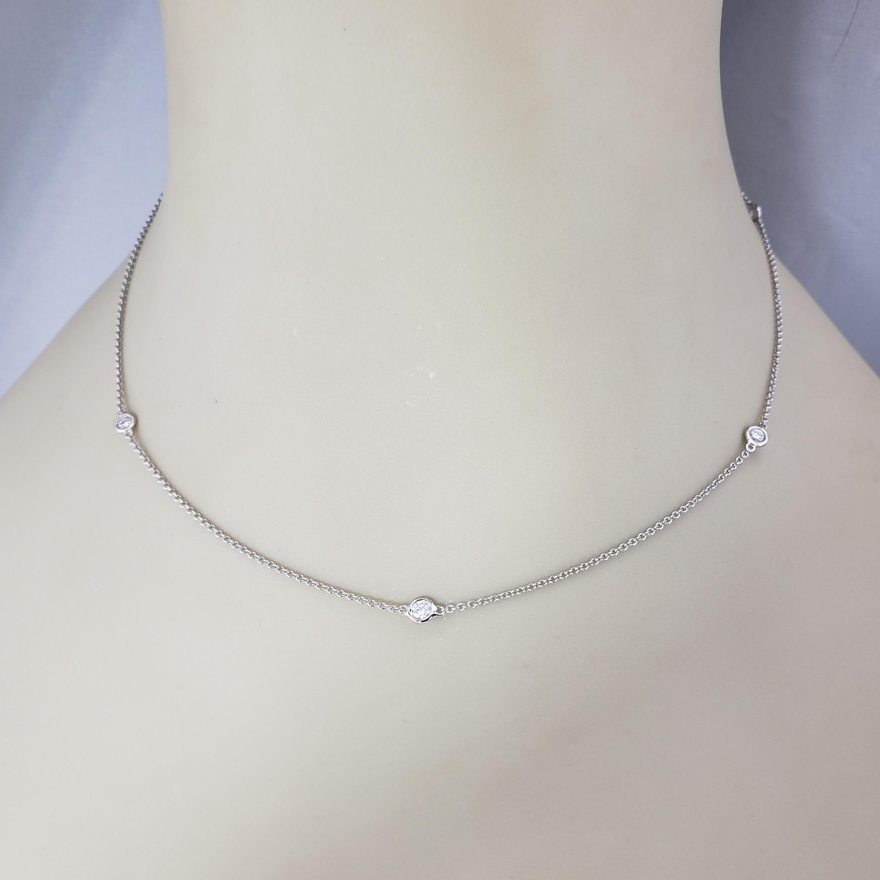 Women's 14 Karat White Gold Diamonds By The Yard Necklace #18744