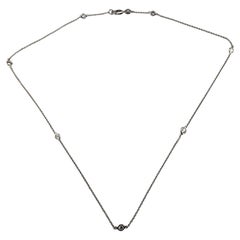 14 Karat White Gold Diamonds By The Yard Necklace #18744