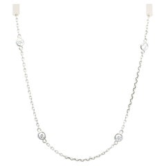 14 Karat White Gold Diamonds by the Yard Necklace