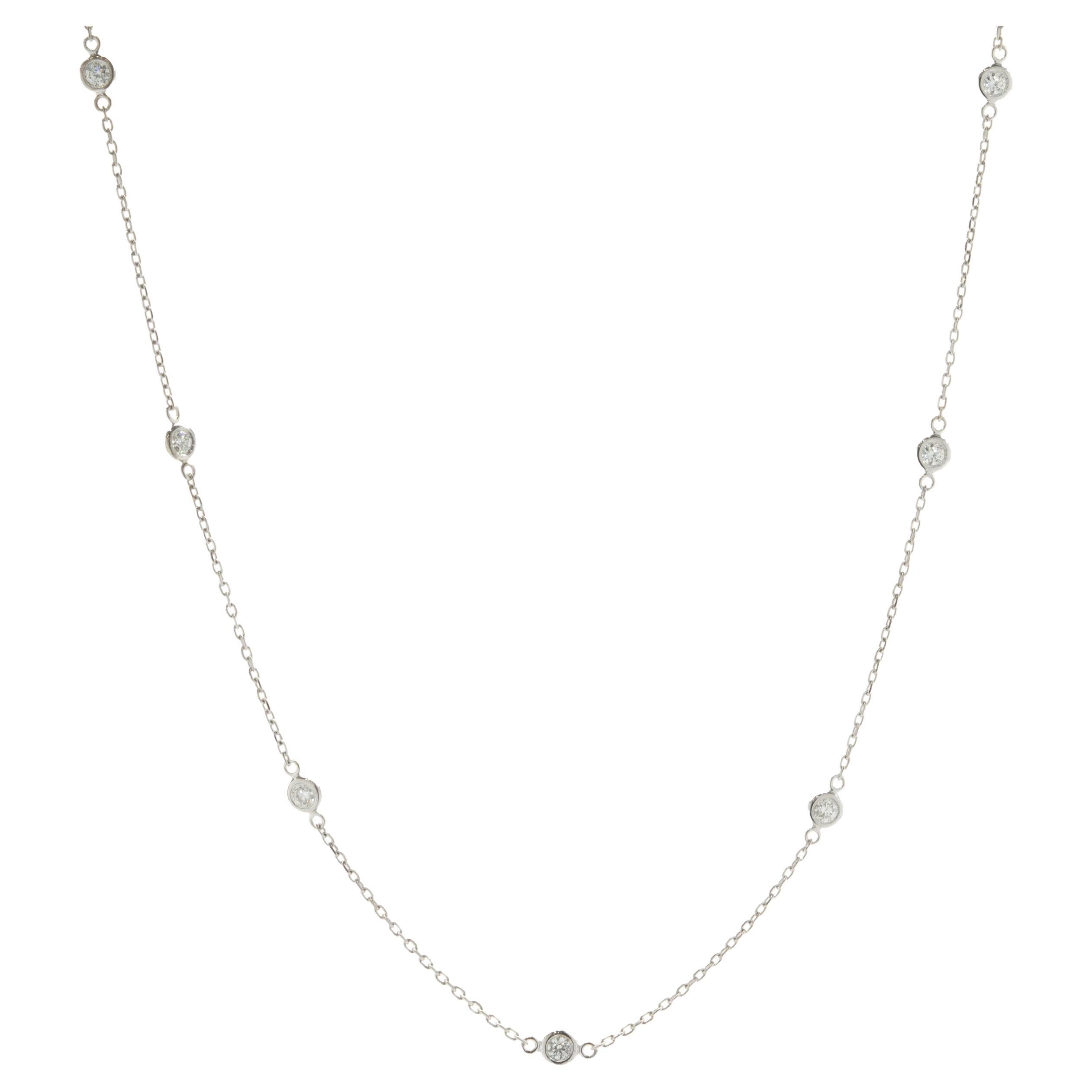 Collar de oro blanco de 14 quilates Diamantes por metros