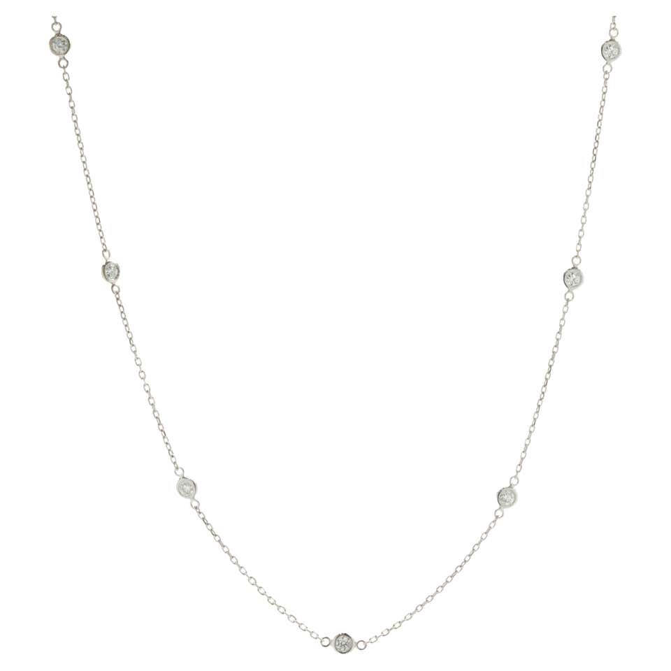 Diamonds by the Yard 14 Karat Rose Gold Necklace For Sale at 1stDibs ...