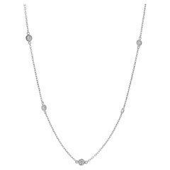 14 Karat White Gold Diamonds by The Yard Necklace