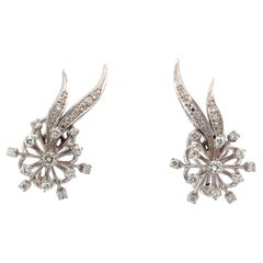 14 Karat White Gold Diamonds Earrings