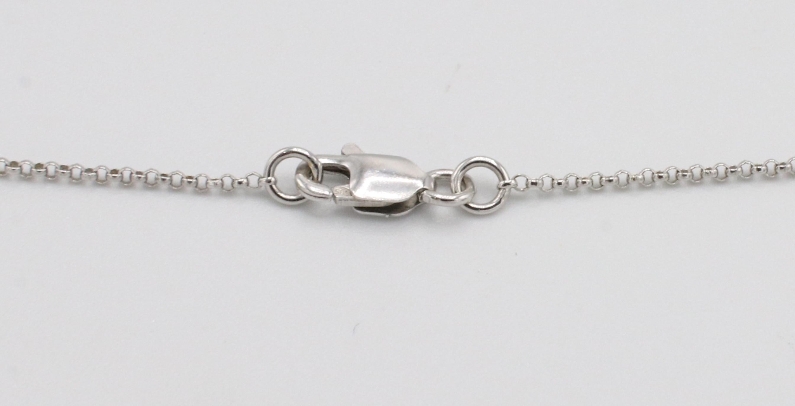 Women's or Men's 14 Karat White Gold Double Pearl & Natural Diamond Dangle Drop Necklace For Sale
