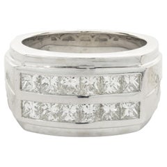 14 Karat White Gold Double Row Channel Set Diamond Ring