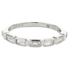 14 Karat White Gold East-West Diamond Baguette Band