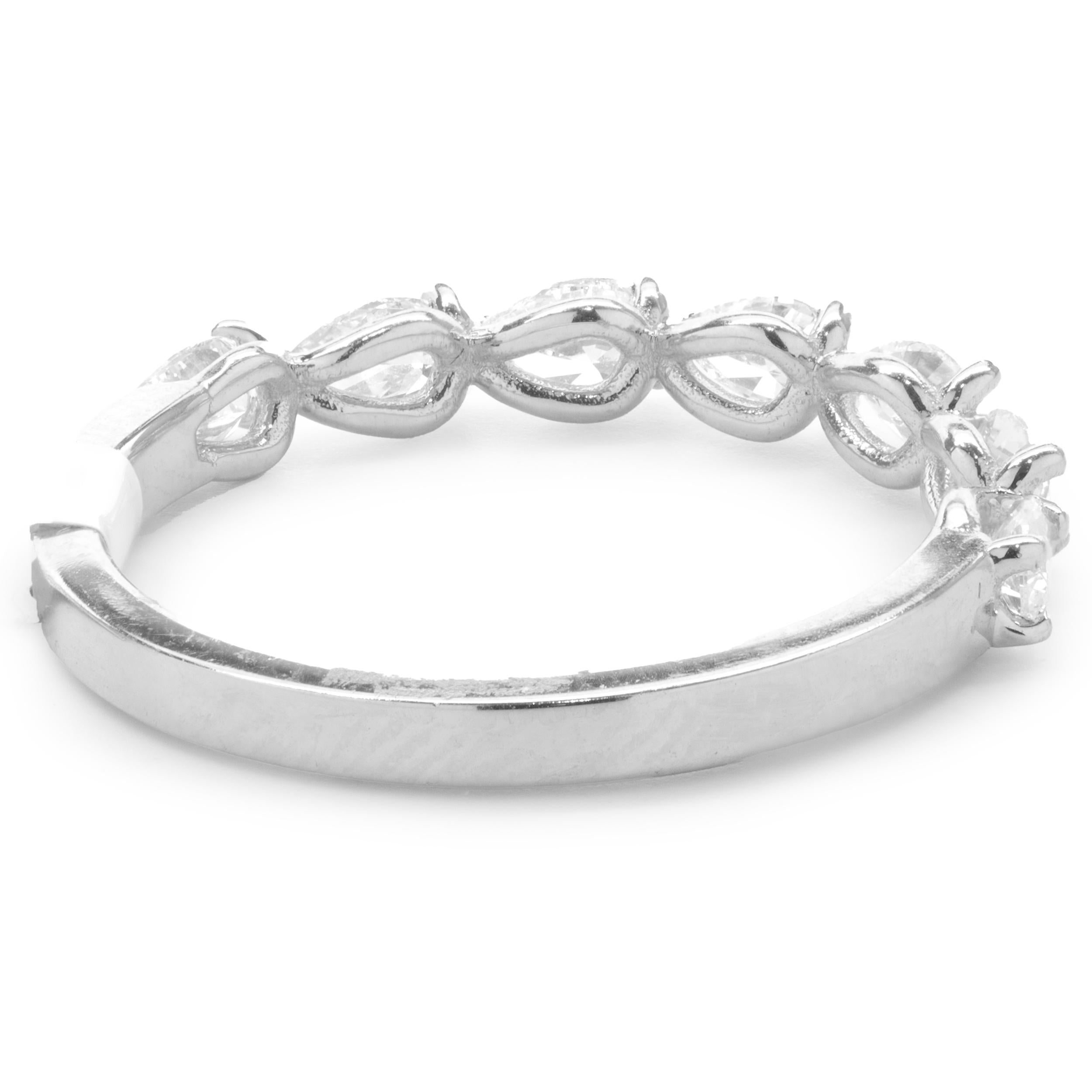 14 Karat White Gold East West Pear Cut Diamond Band In Excellent Condition For Sale In Scottsdale, AZ
