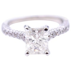 14 Karat White Gold EGL Diamond Engagement Ring
