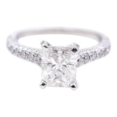 14 Karat White Gold EGL Diamond Engagement Ring